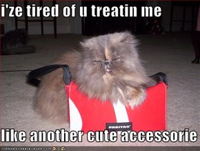 i'ze tired of u treatin me  like another cute accessorie