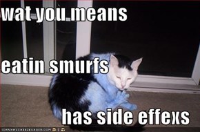 wat you means  eatin smurfs has side effexs