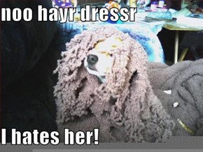 noo hayr dressr  I hates her!