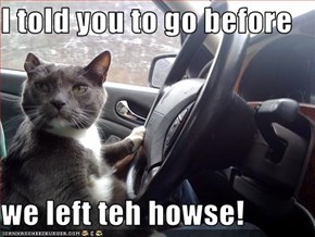 I told you to go before  we left teh howse!