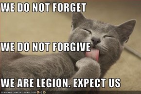 WE DO NOT FORGET WE DO NOT FORGIVE WE ARE LEGION. EXPECT US
