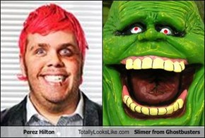 Perez Hilton Totally Looks Like Slimer from Ghostbusters