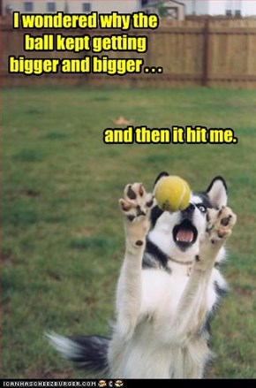 I wondered why the ball kept getting  bigger and bigger . . .