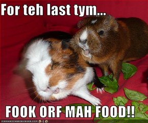 For teh last tym...  FOOK ORF MAH FOOD!!