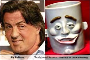 Sly Stallone Totally Looks Like The Face on this Coffee Mug