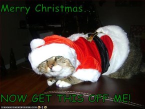 Merry Christmas...  NOW GET THIS OFF ME!