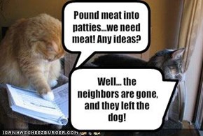Pound meat into patties...we need meat! Any ideas?
