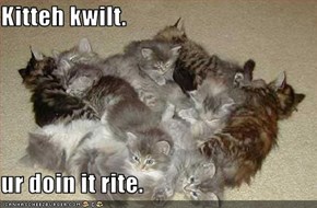 Kitteh kwilt.  ur doin it rite.