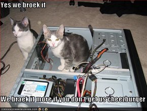 Yes we broek it  We braek it more if you don't get us cheezburger