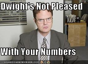 Dwight's Not Pleased  With Your Numbers