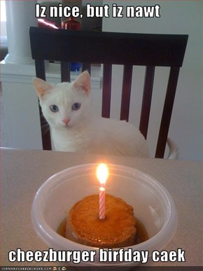 Iz nice, but iz nawt  cheezburger birfday caek