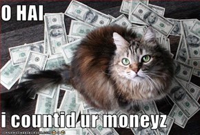 O HAI  i countid ur moneyz