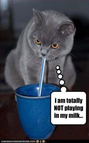 i am totally NOT playing in my milk...