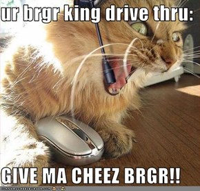 ur brgr king drive thru:  GIVE MA CHEEZ BRGR!!