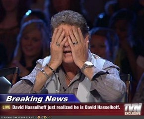 Breaking News - David Hasselhoff just realized he is David Hasselhoff.