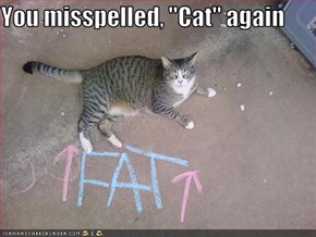You misspelled, "Cat" again