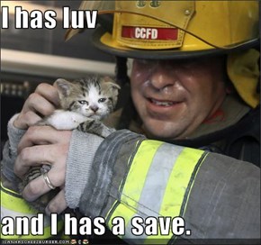 I has luv  and I has a save.