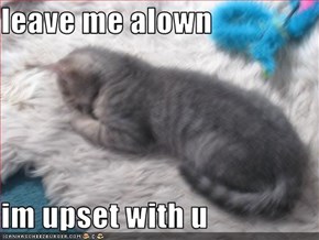 leave me alown  im upset with u