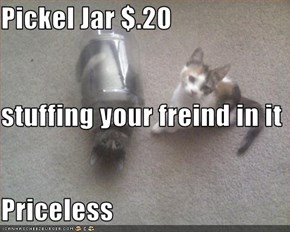 Pickel Jar $.20  stuffing your freind in it Priceless