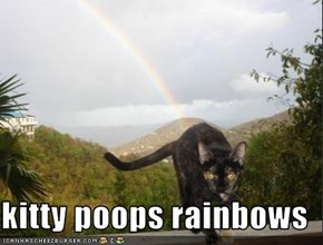 kitty poops rainbows