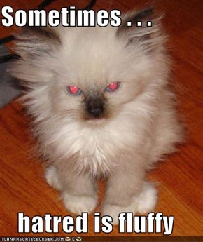 Sometimes . . .  hatred is fluffy