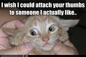 I wish I could attach your thumbs to someone I actually like..