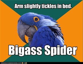 Arm slightly tickles in bed.