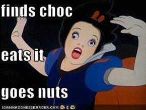 finds choc eats it goes nuts