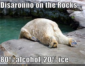 Disaronno on the Rocks,  80% alcohol, 20% ice