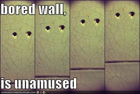 bored wall,  is unamused