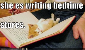 she es writing bedtime  stores.