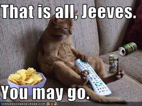 That is all, Jeeves.  You may go.