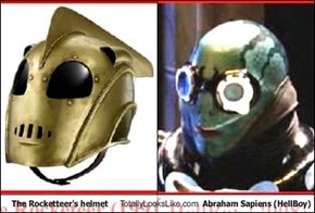The Rocketteer's helmet Totally Looks Like Abraham Sapiens (HellBoy)