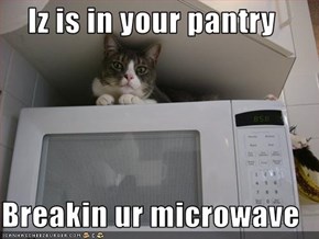 Iz is in your pantry  Breakin ur microwave