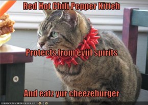 Red Hot Chili Pepper Kitteh Protects from eviil spirits And eatz yur cheezeburger
