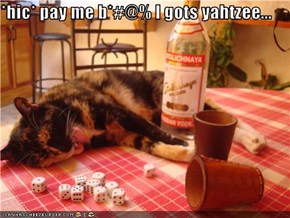 *hic* pay me b*#@% I gots yahtzee...