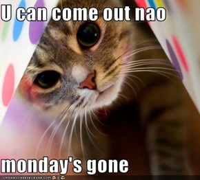 U can come out nao  monday's gone