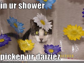 in ur shower  picken ur daiziez