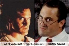 Ash (Bruce Cambell) Totally Looks Like IRS (Mike Rotunda)