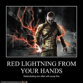 RED LIGHTNING FROM YOUR HANDS