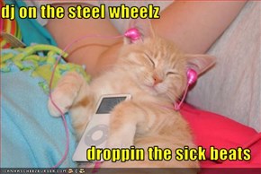 dj on the steel wheelz  droppin the sick beats
