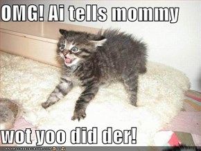 OMG! Ai tells mommy  wot yoo did der!