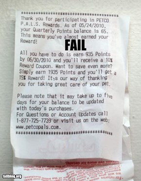 Petco Rewards Fail