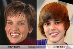 Hillary Swank Totally Looks Like Justin Bieber