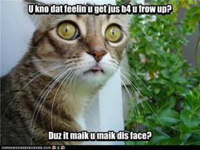 U kno dat feelin u get jus b4 u frow up?