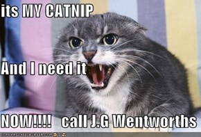 its MY CATNIP  And I need it  NOW!!!!   call J.G Wentworths