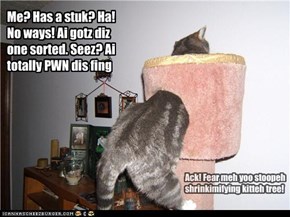 Me? Has a stuk? Ha! No ways! Ai gotz diz one sorted. Seez? Ai totally PWN dis fing