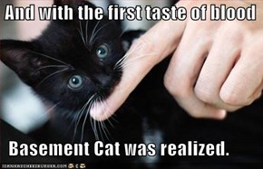 And with the first taste of blood    Basement Cat was realized.