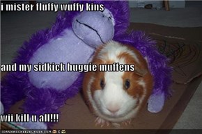 i mister fluffy wuffy kins and my sidkick huggie muffens wii kill u all!!!