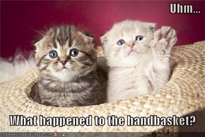 Uhm...  What happened to the handbasket?